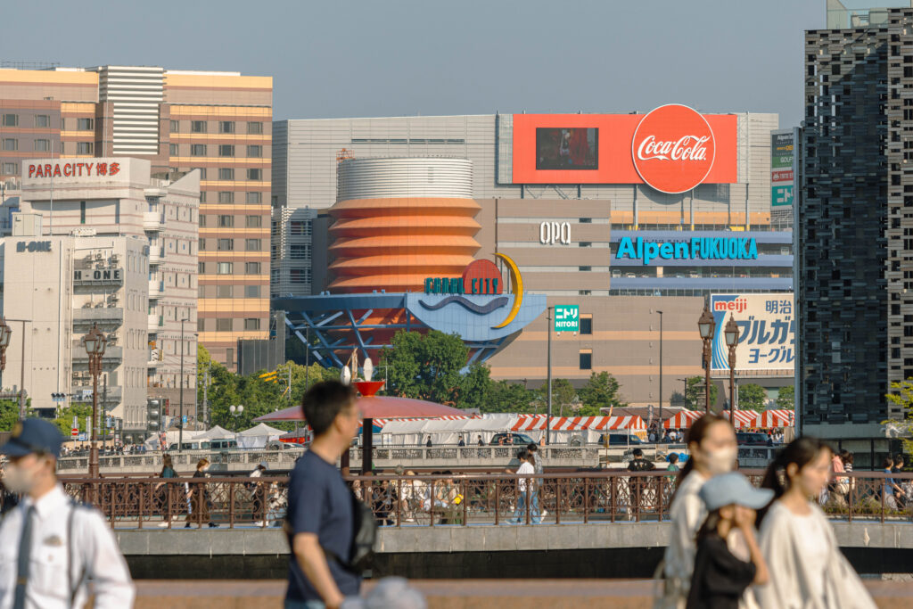 View of Canal city from river